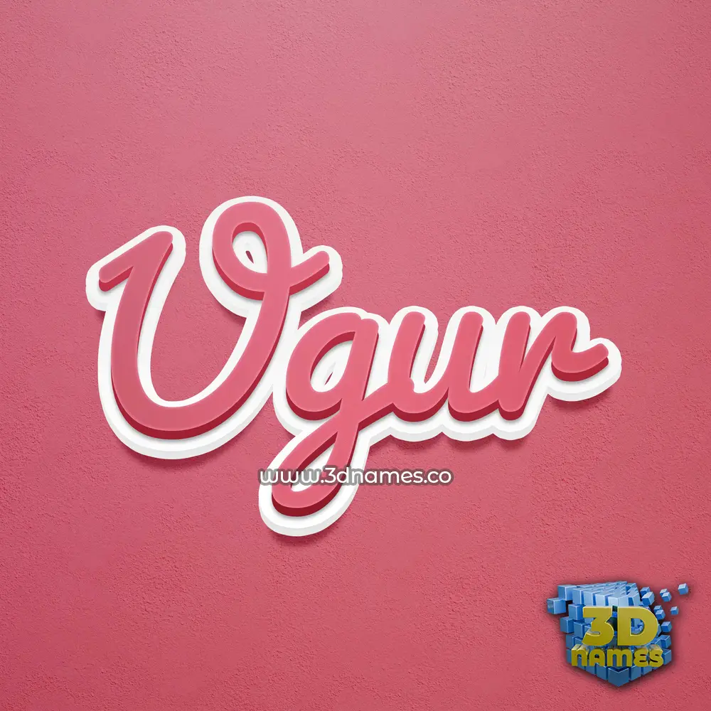 ugur in Red Scribble style - 3D name wallpaper