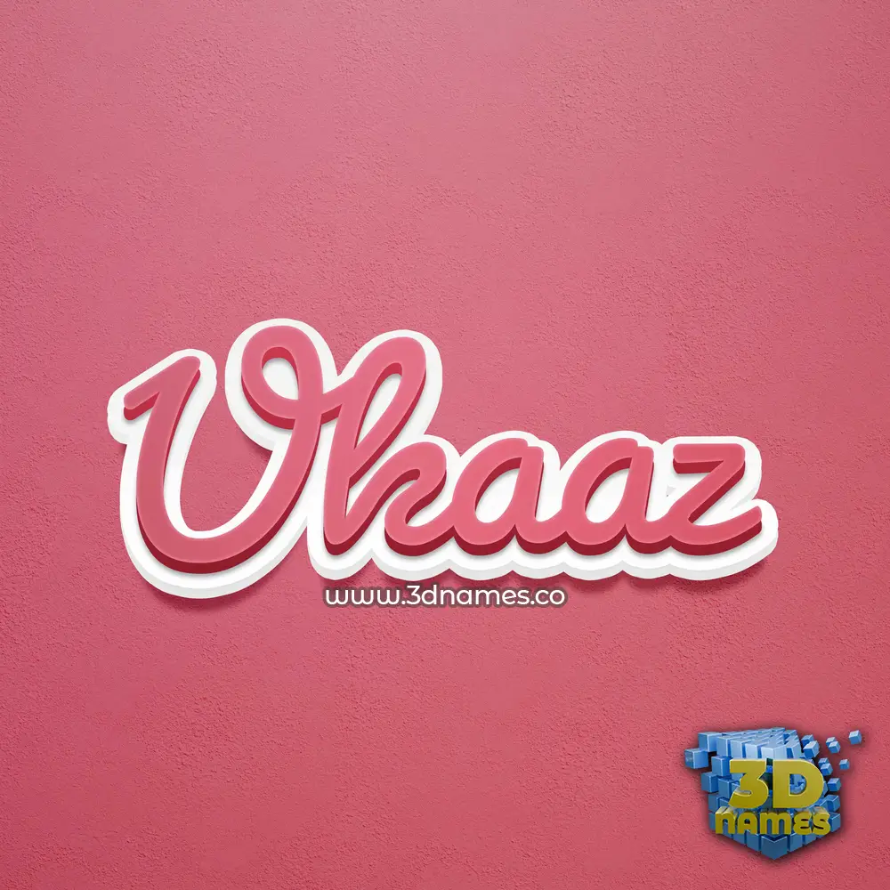 ukaaz in Red Scribble style - 3D name wallpaper