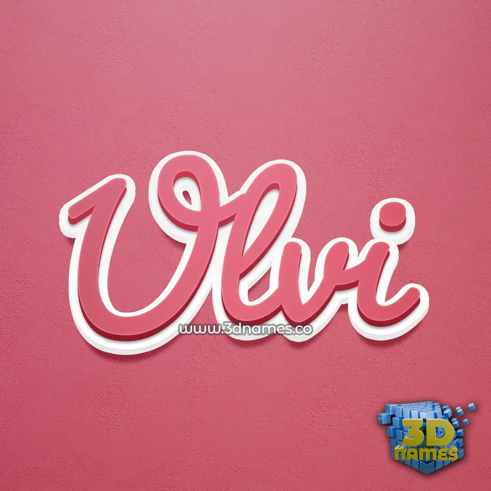 ulvi in Red Scribble style - 3D name wallpaper