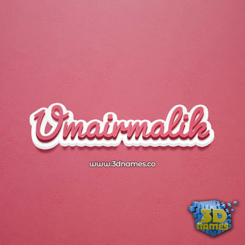umairmalik in Red Scribble style - 3D name wallpaper