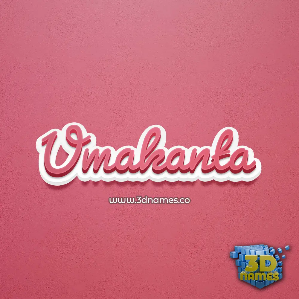 umakanta in Red Scribble style - 3D name wallpaper