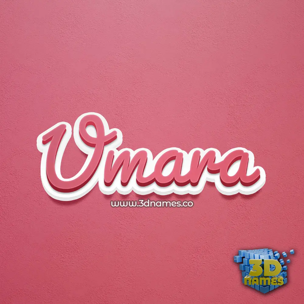umara in Red Scribble style - 3D name wallpaper