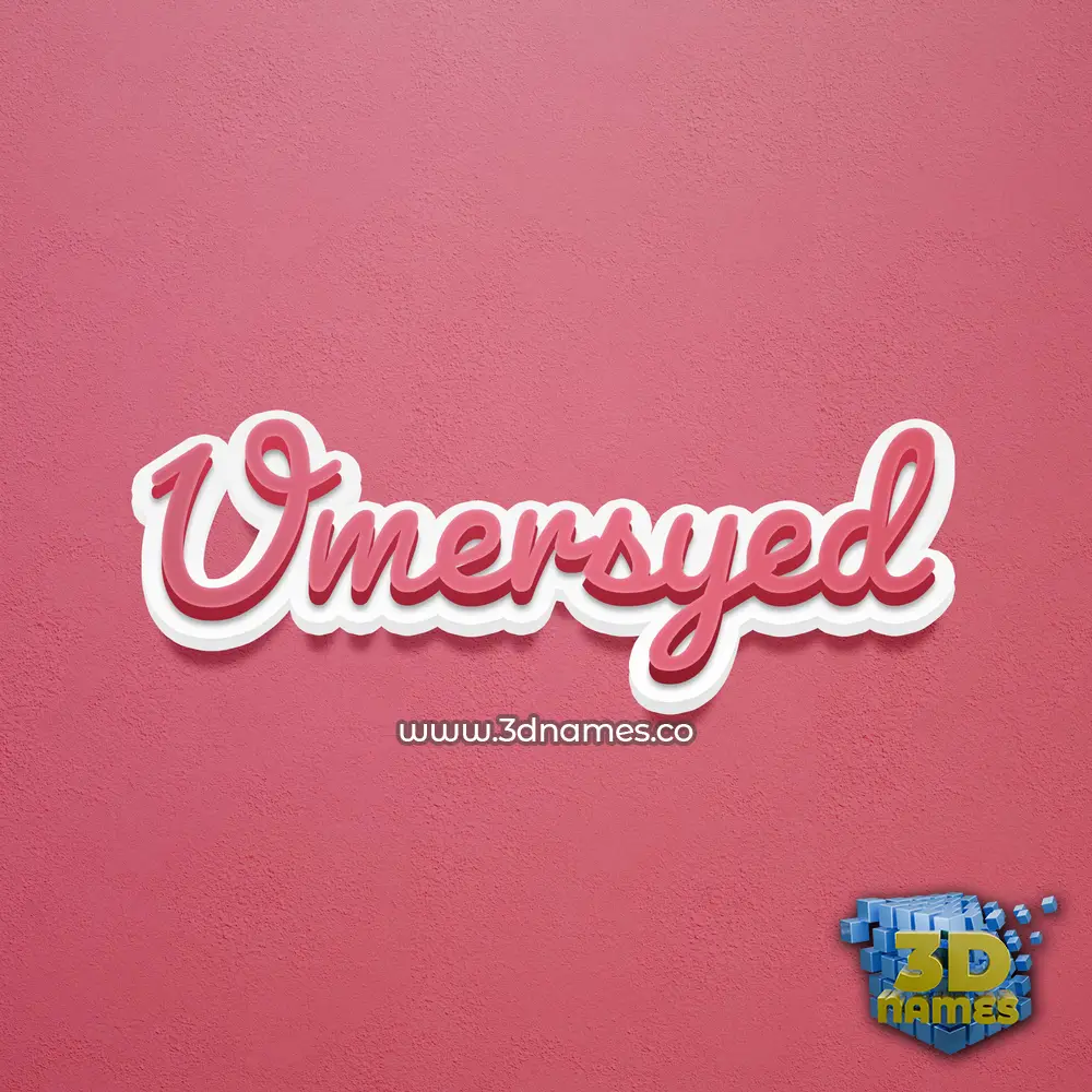 umersyed in Red Scribble style - 3D name wallpaper
