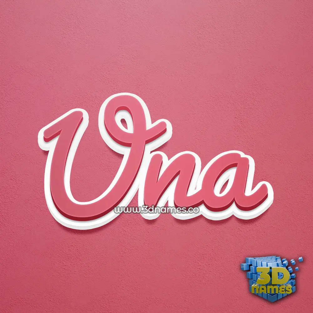 una in Red Scribble style - 3D name wallpaper