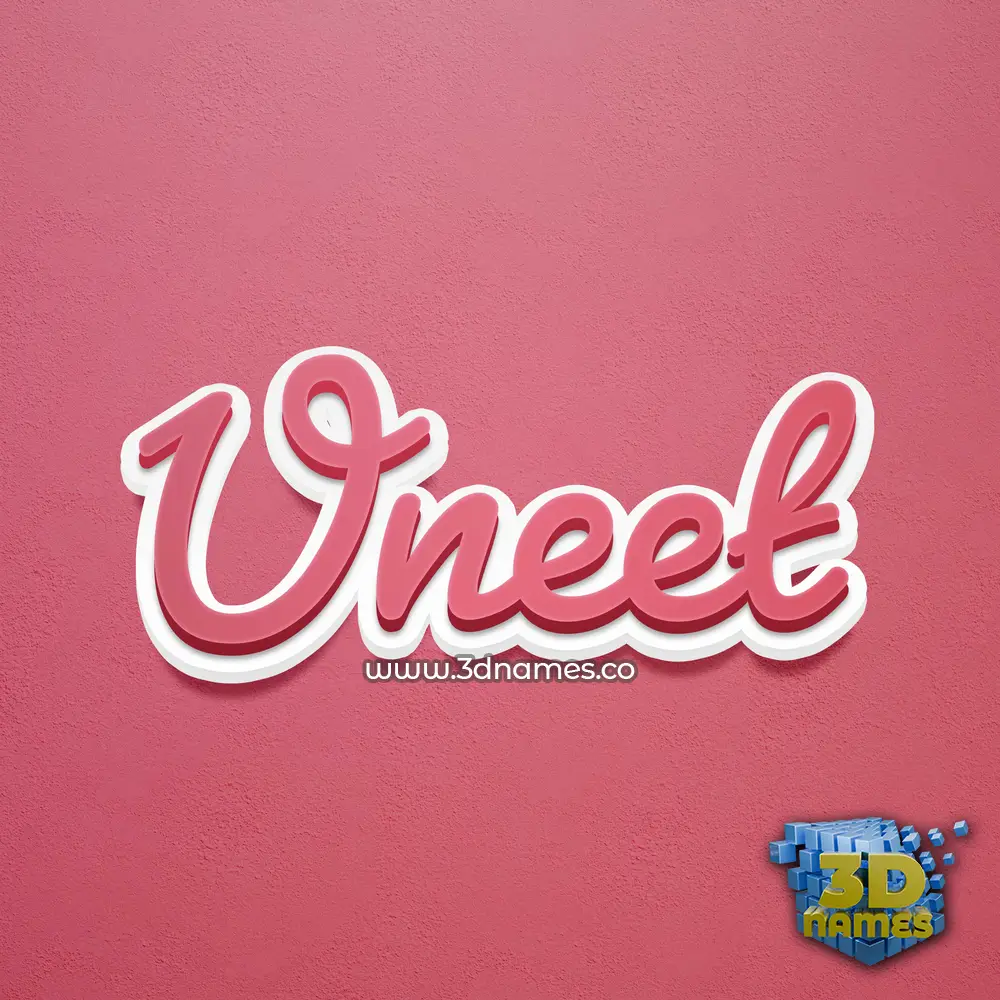 uneet in Red Scribble style - 3D name wallpaper
