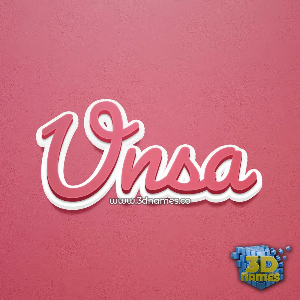 unsa in Red Scribble style - 3D name wallpaper