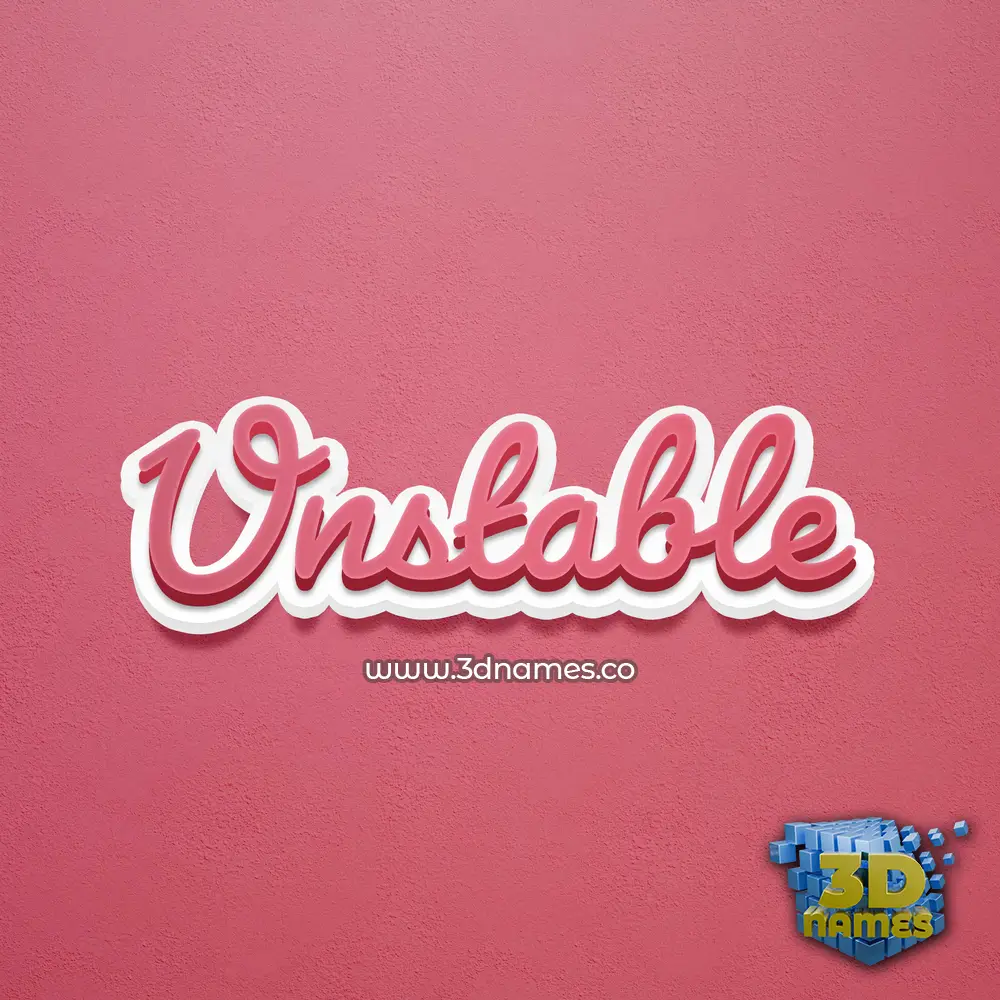 unstable in Red Scribble style - 3D name wallpaper unstable in Red Scribble style - 3D name wallpaper