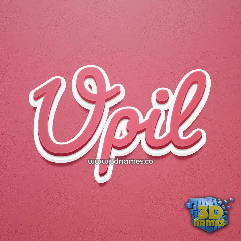 upil in Red Scribble style - 3D name wallpaper