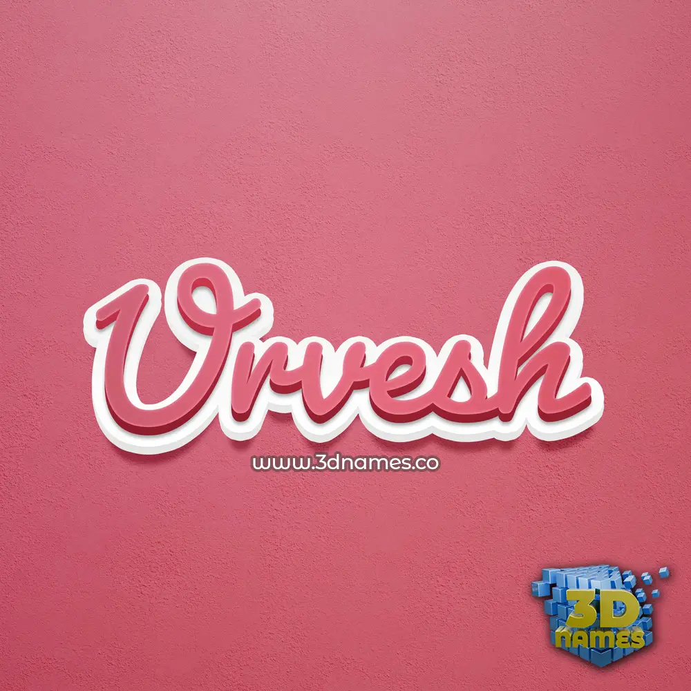 urvesh in Red Scribble style - 3D name wallpaper