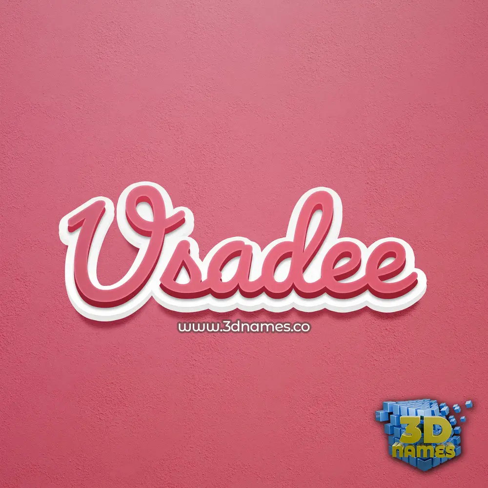 usadee in Red Scribble style - 3D name wallpaper