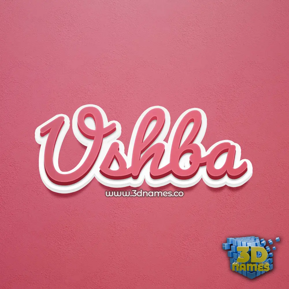 ushba in Red Scribble style - 3D name wallpaper