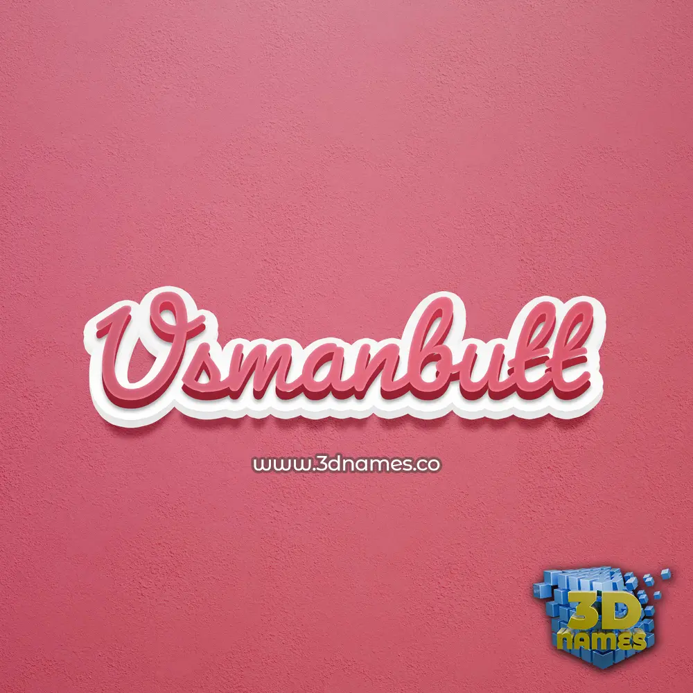 usmanbutt in Red Scribble style - 3D name wallpaper