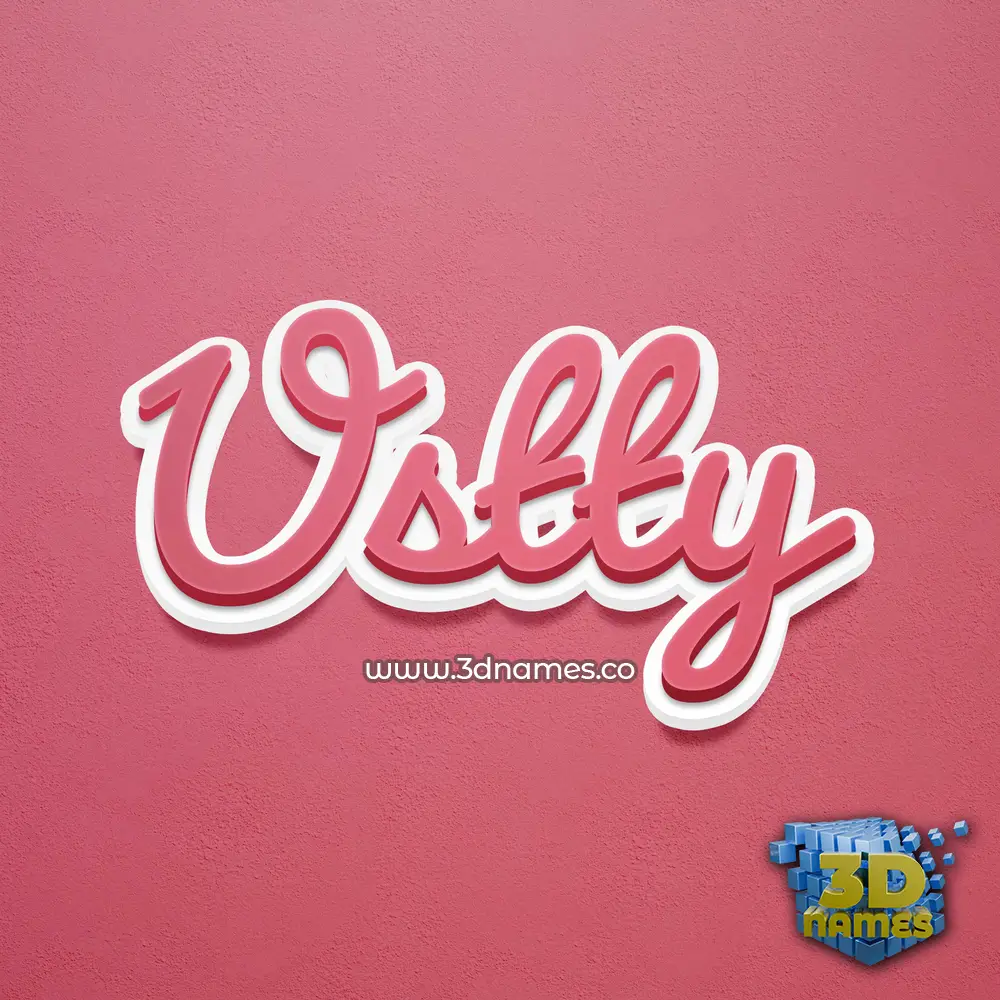 ustty in Red Scribble style - 3D name wallpaper