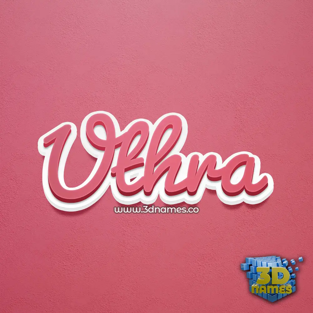 uthra in Red Scribble style - 3D name wallpaper