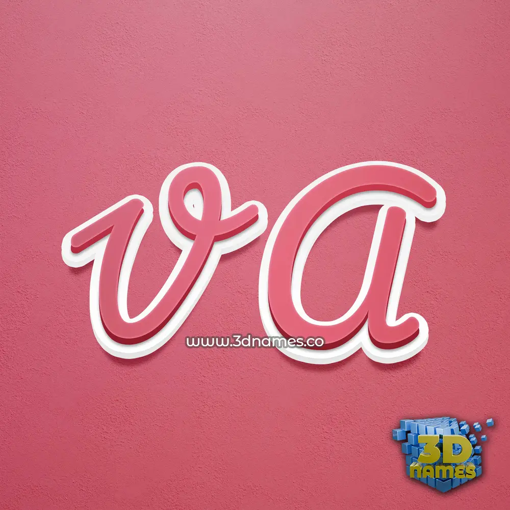 v a in Red Scribble style - 3D name wallpaper v a in Red Scribble style - 3D name wallpaper