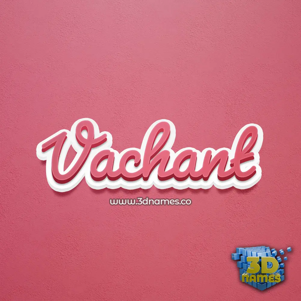 vachant in Red Scribble style - 3D name wallpaper