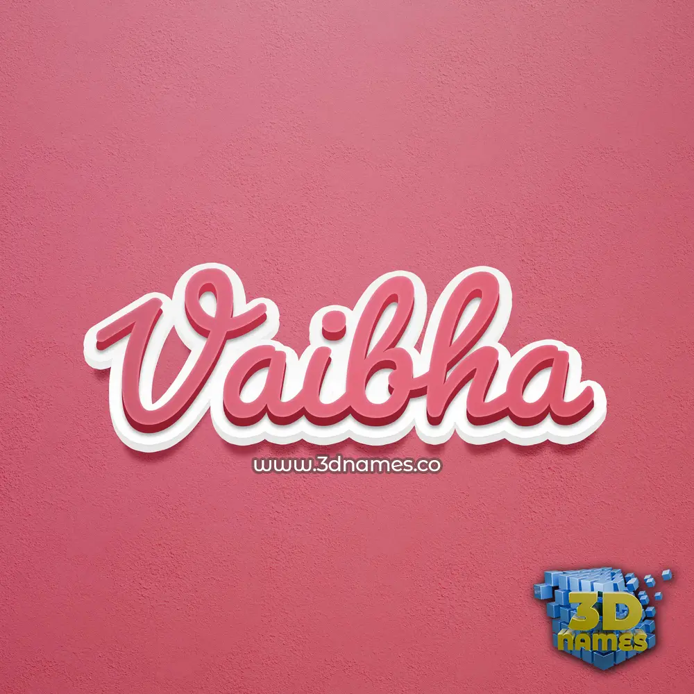 vaibha in Red Scribble style - 3D name wallpaper