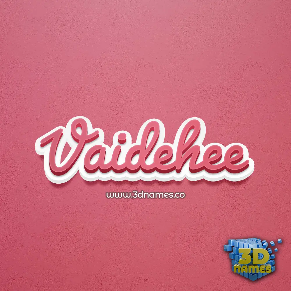 vaidehee in Red Scribble style - 3D name wallpaper