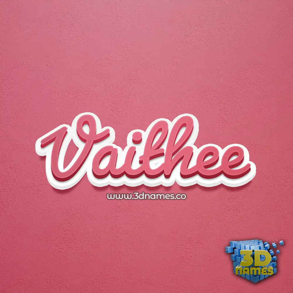 vaithee in Red Scribble style - 3D name wallpaper
