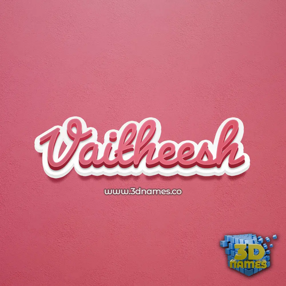 vaitheesh in Red Scribble style - 3D name wallpaper