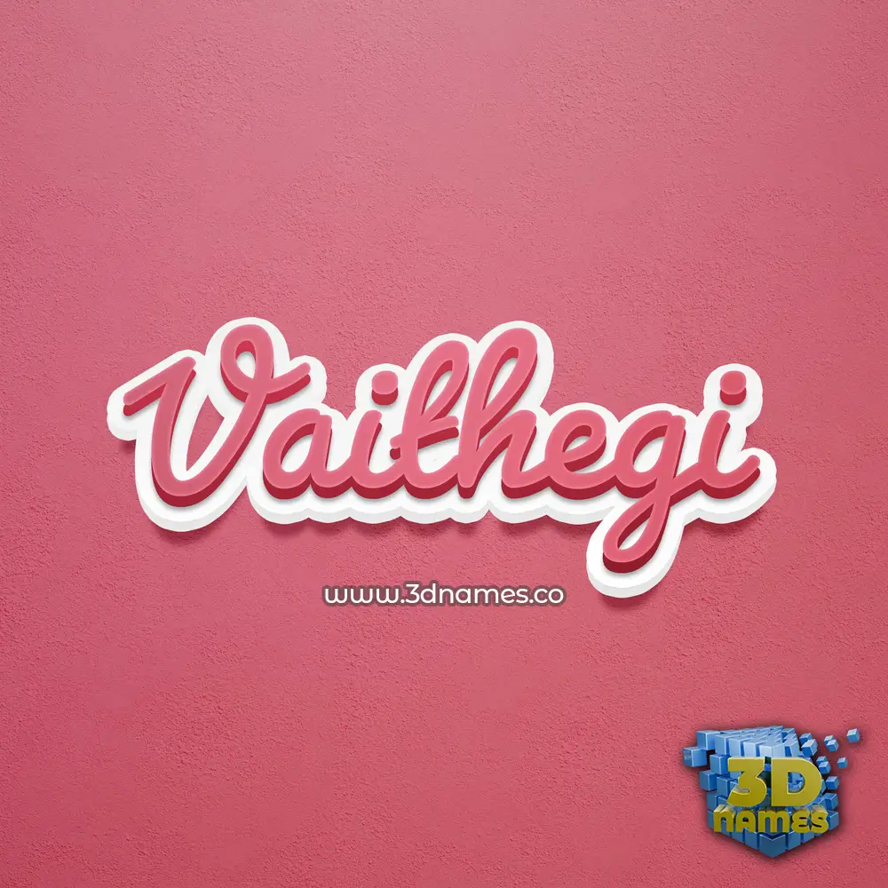vaithegi in Red Scribble style - 3D name wallpaper