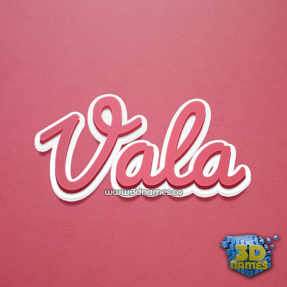 vala in Red Scribble style - 3D name wallpaper