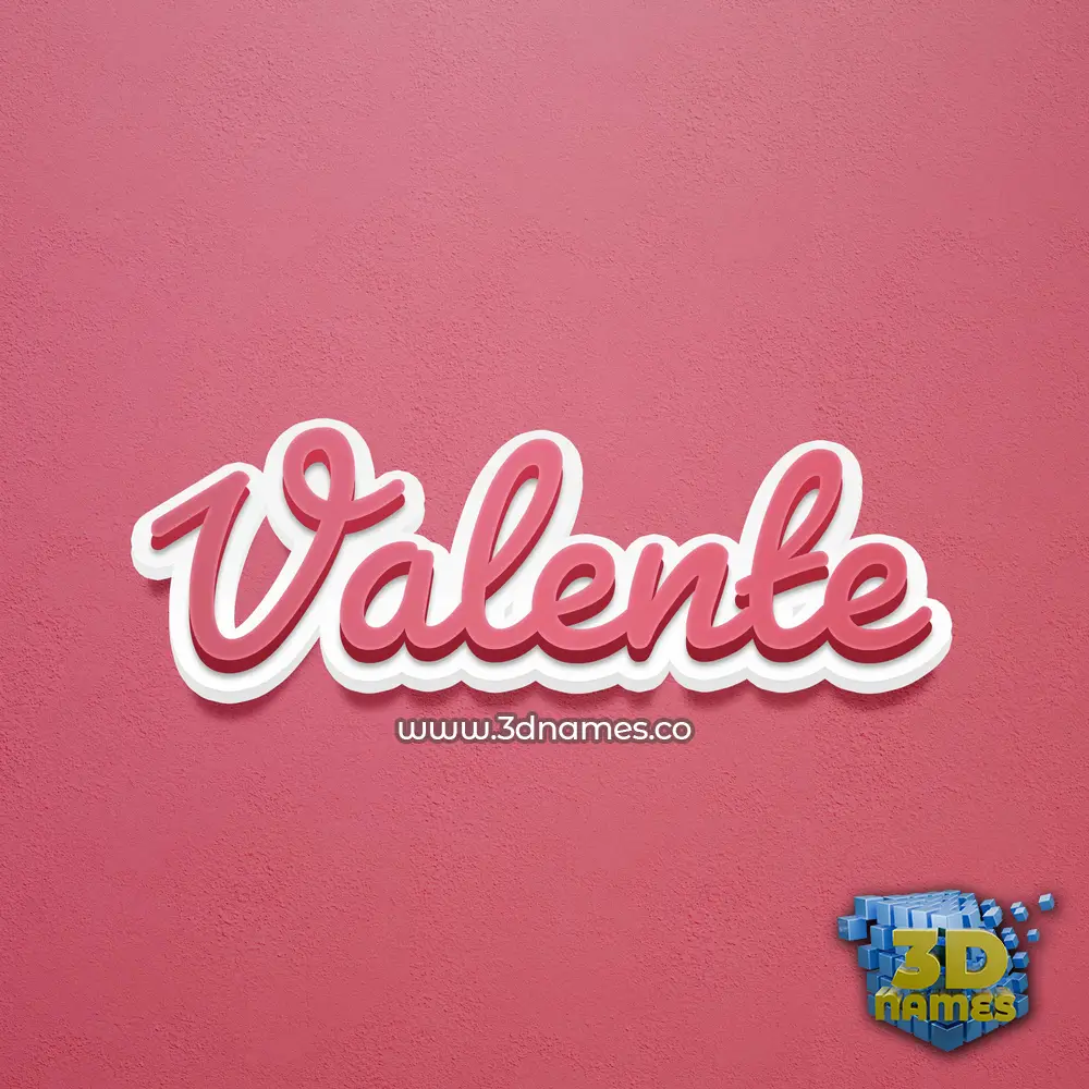 valente in Red Scribble style - 3D name wallpaper