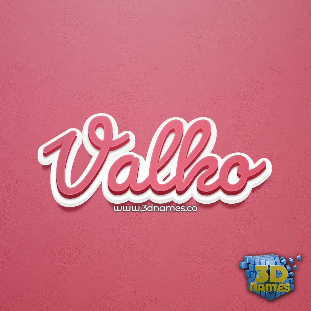 valko in Red Scribble style - 3D name wallpaper