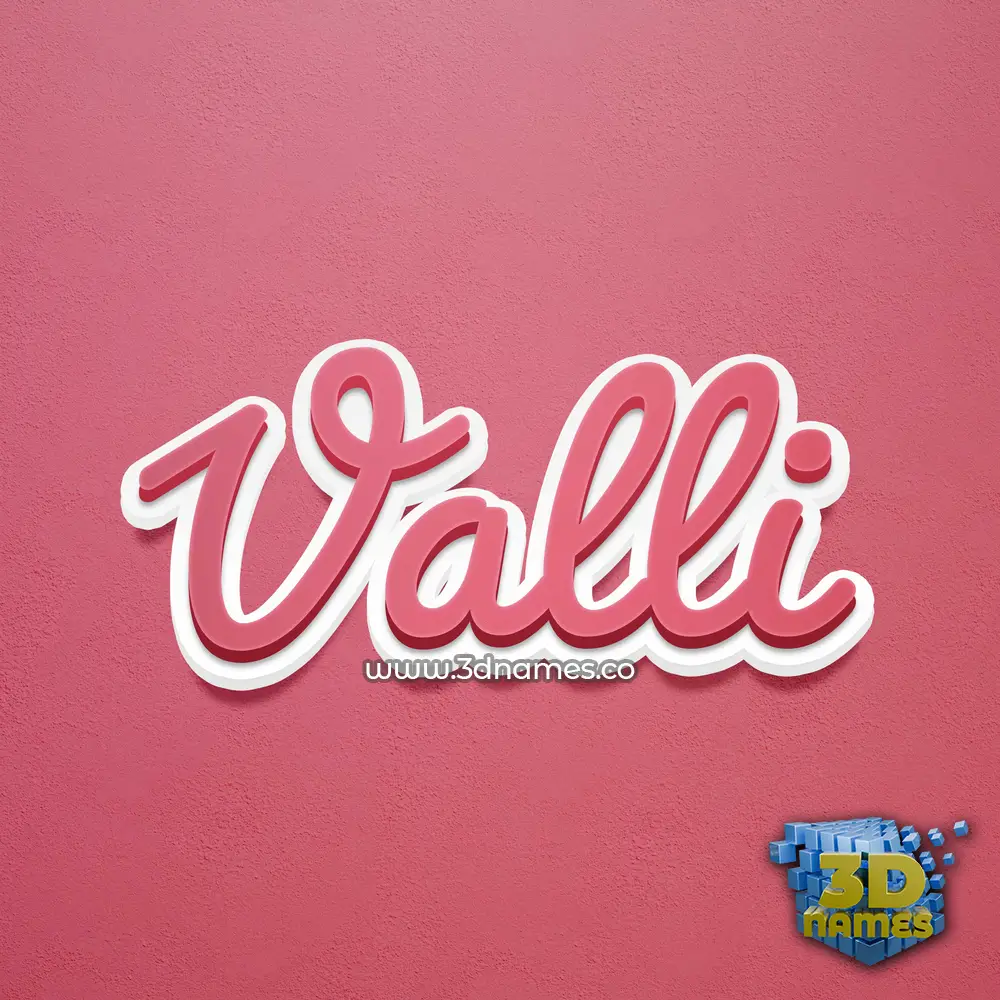 valli in Red Scribble style - 3D name wallpaper