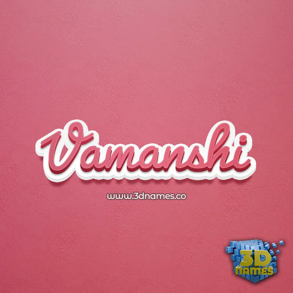 vamanshi in Red Scribble style - 3D name wallpaper