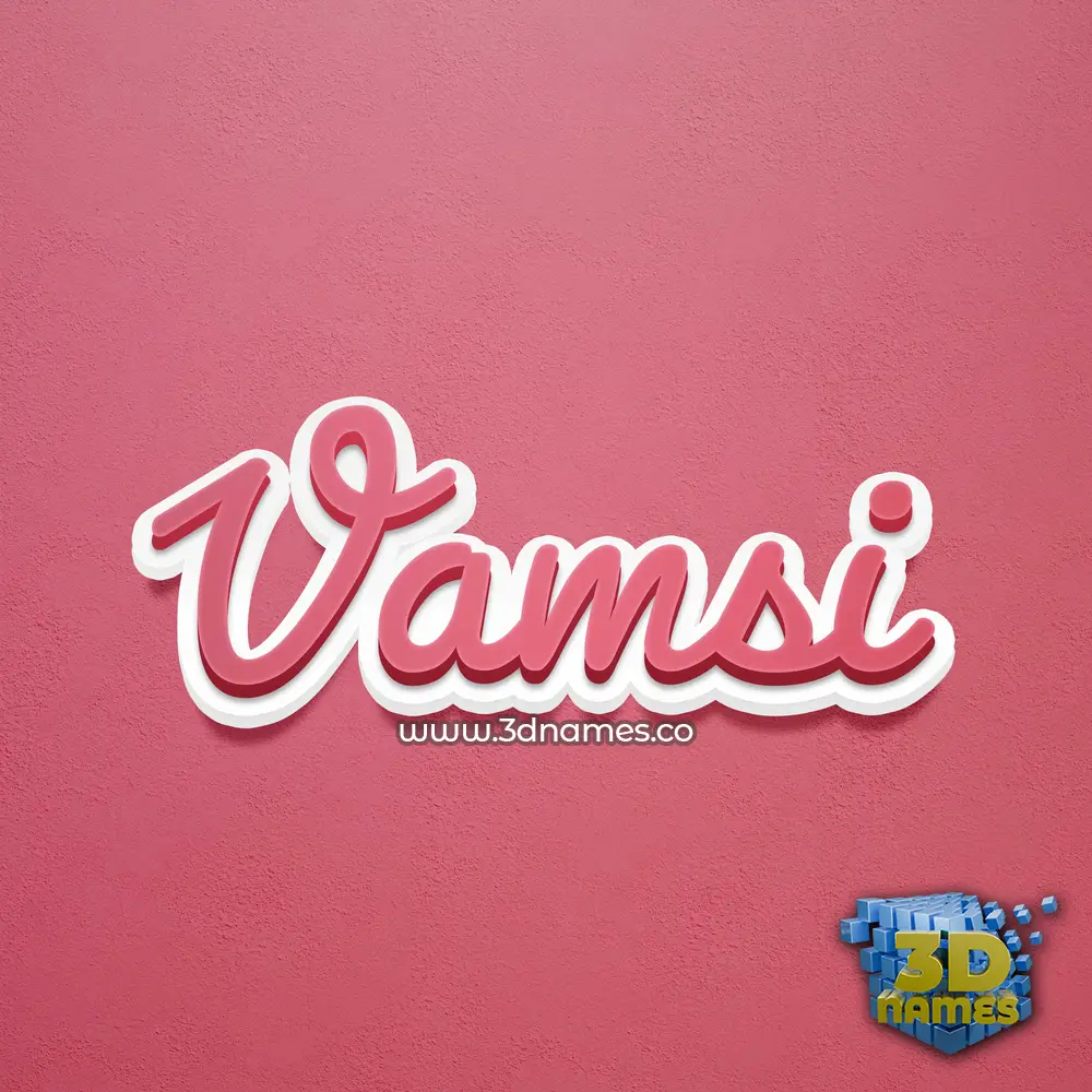 vamsi in Red Scribble style - 3D name wallpaper