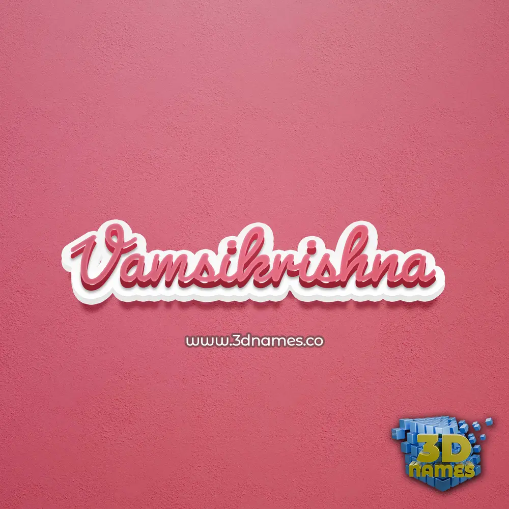 vamsikrishna in Red Scribble style - 3D name wallpaper