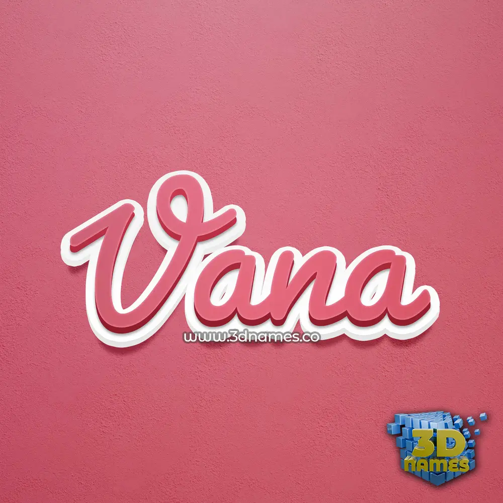 vana in Red Scribble style - 3D name wallpaper