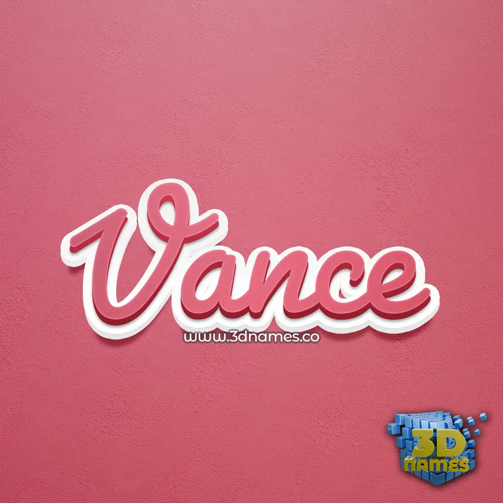 vance in Red Scribble style - 3D name wallpaper