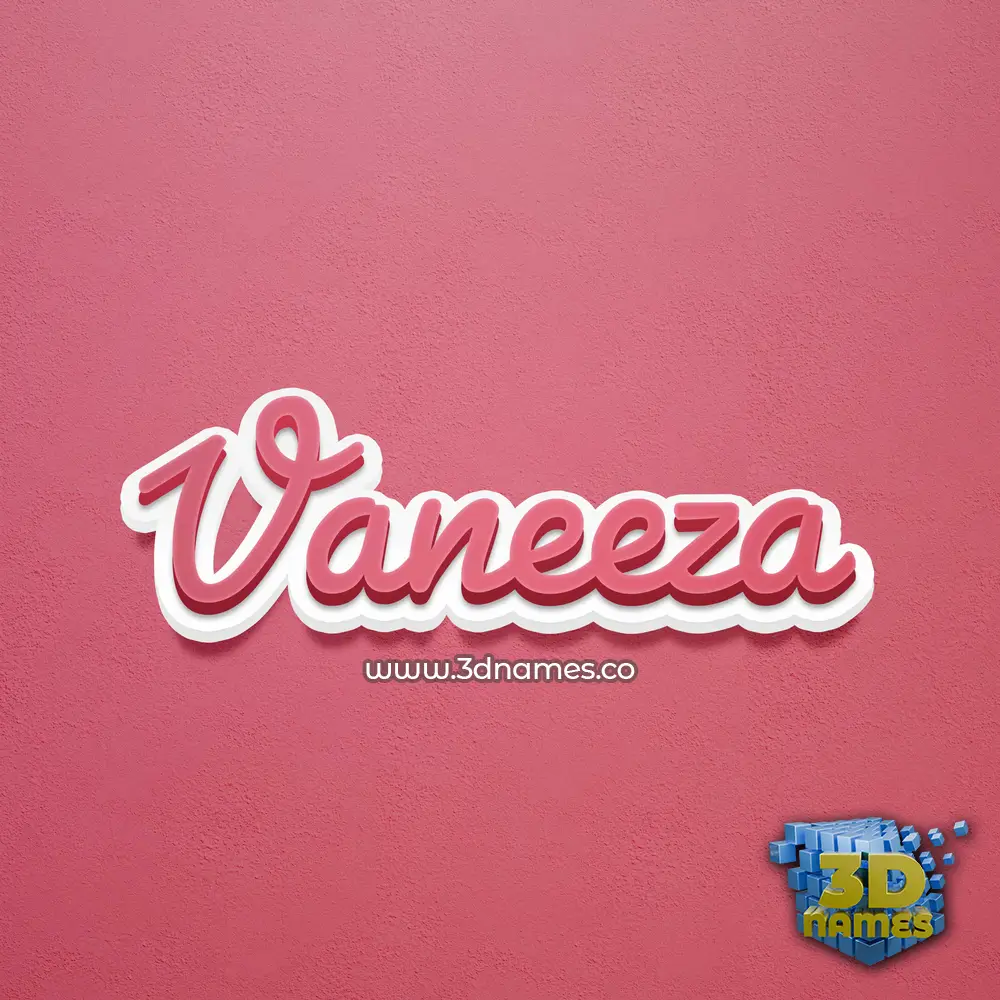 vaneeza in Red Scribble style - 3D name wallpaper