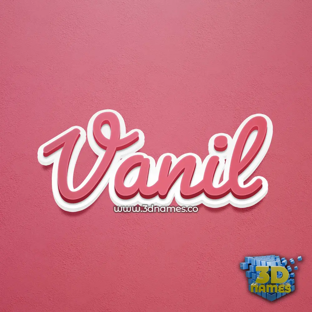 vanil in Red Scribble style - 3D name wallpaper