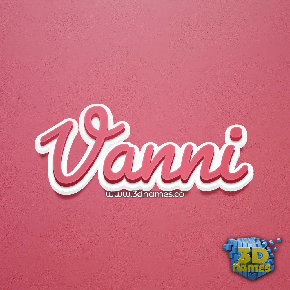 vanni in Red Scribble style - 3D name wallpaper