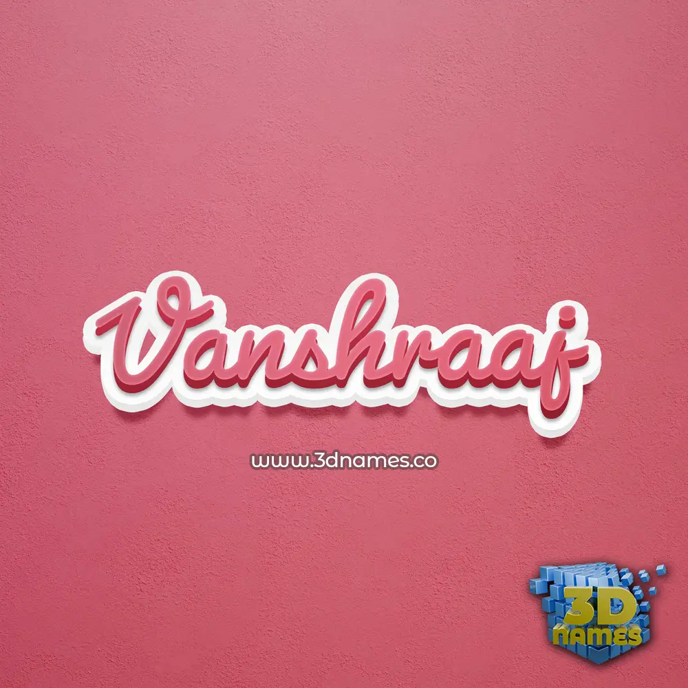 vanshraaj in Red Scribble style - 3D name wallpaper