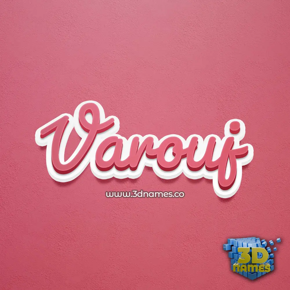 varouj in Red Scribble style - 3D name wallpaper