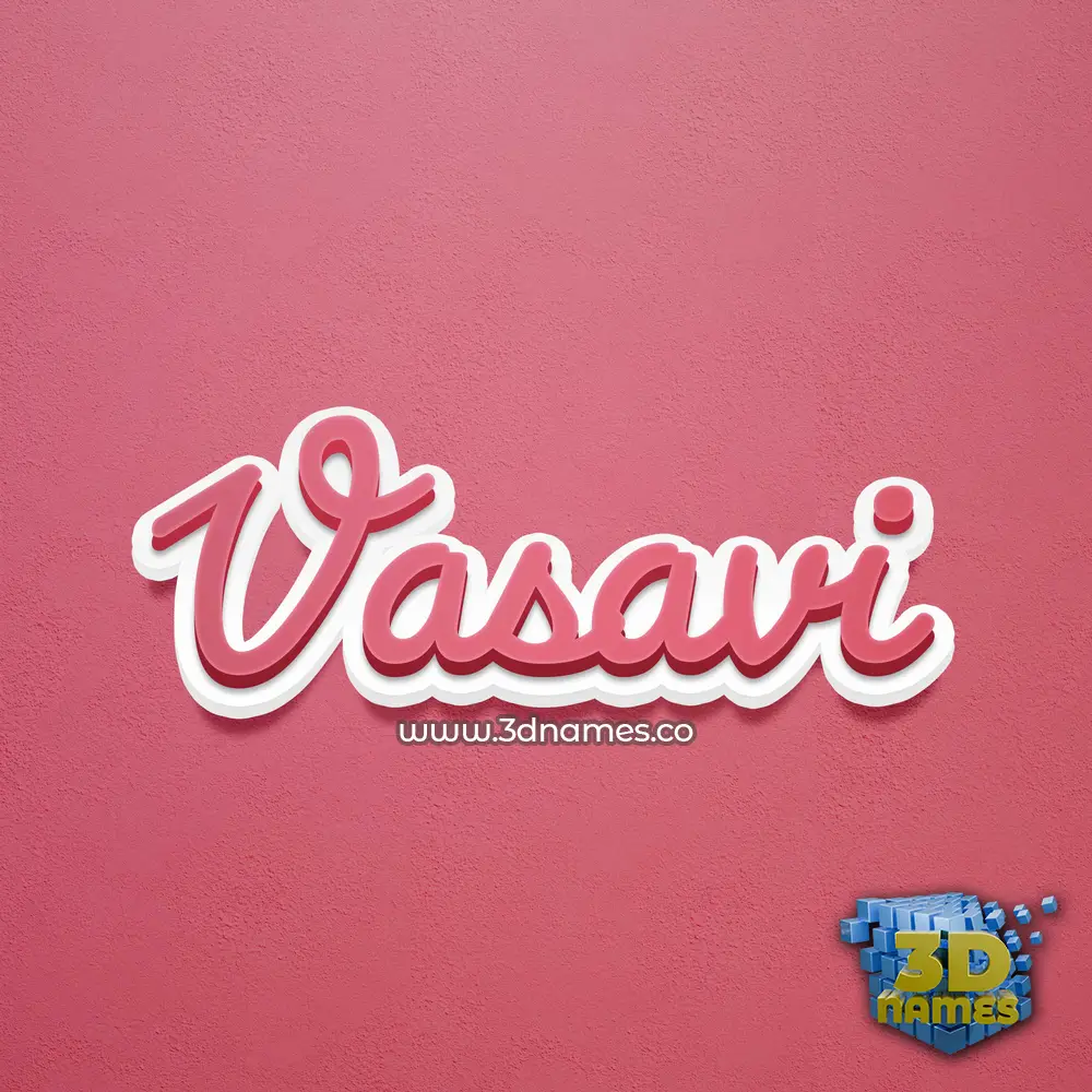 vasavi in Red Scribble style - 3D name wallpaper