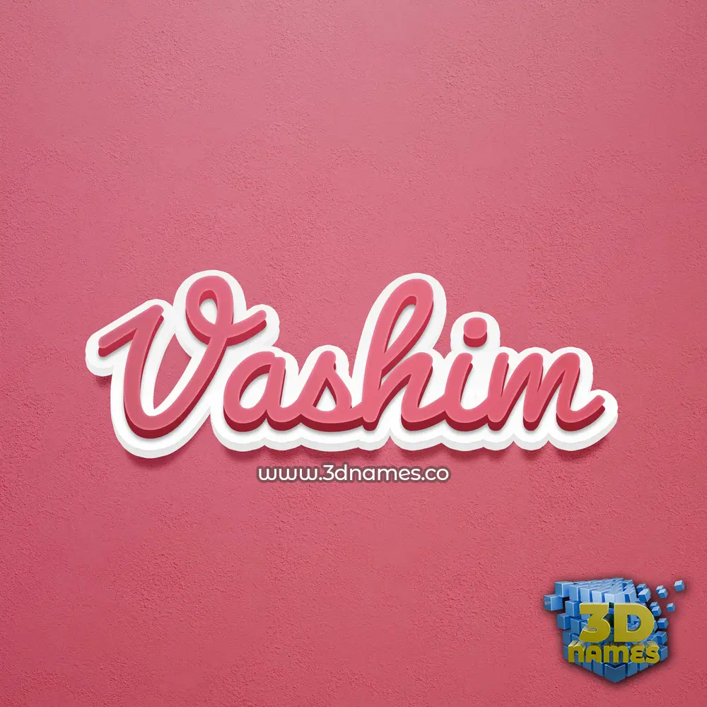 vashim in Red Scribble style - 3D name wallpaper