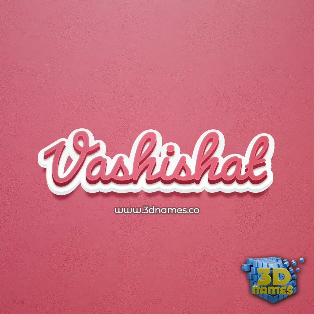 vashishat in Red Scribble style - 3D name wallpaper