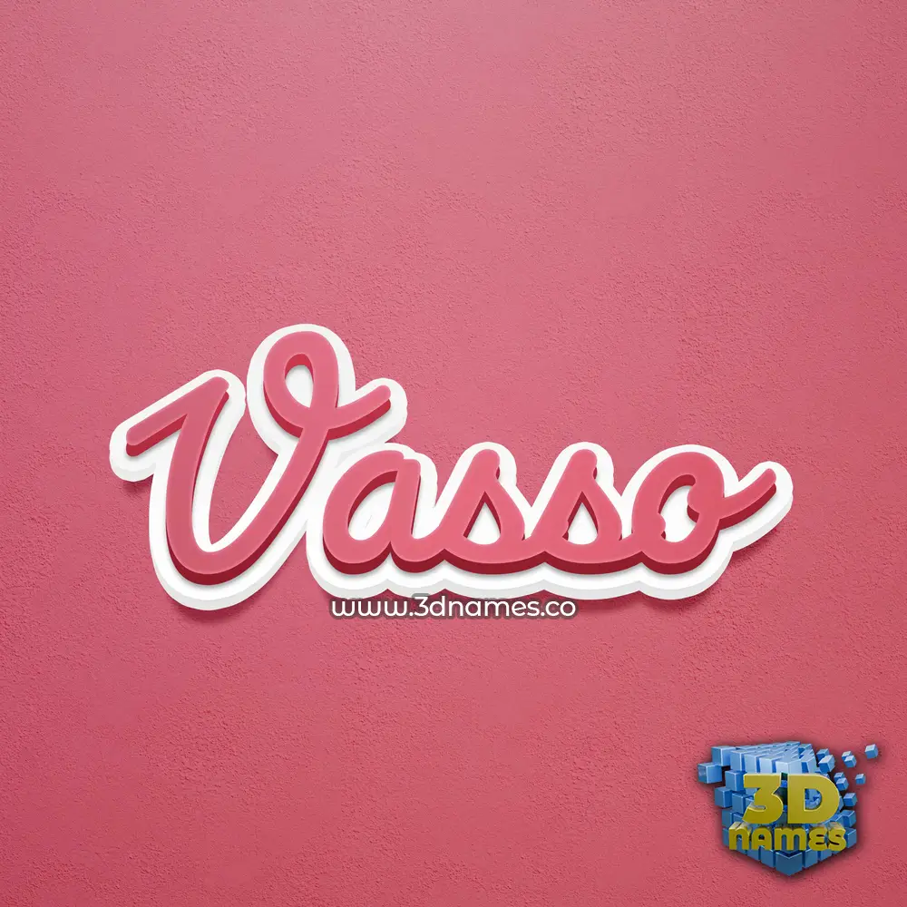 vasso in Red Scribble style - 3D name wallpaper