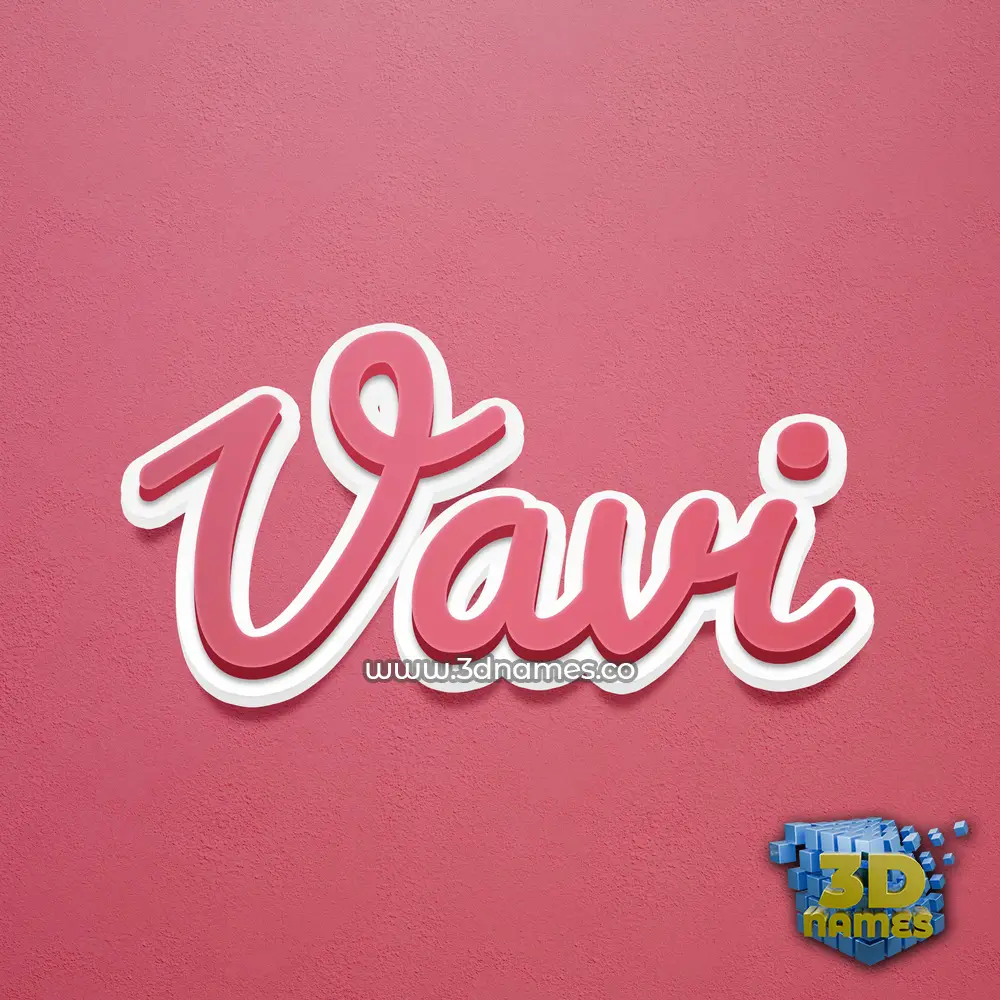 vavi in Red Scribble style - 3D name wallpaper