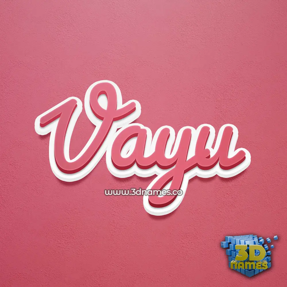 vayu in Red Scribble style - 3D name wallpaper