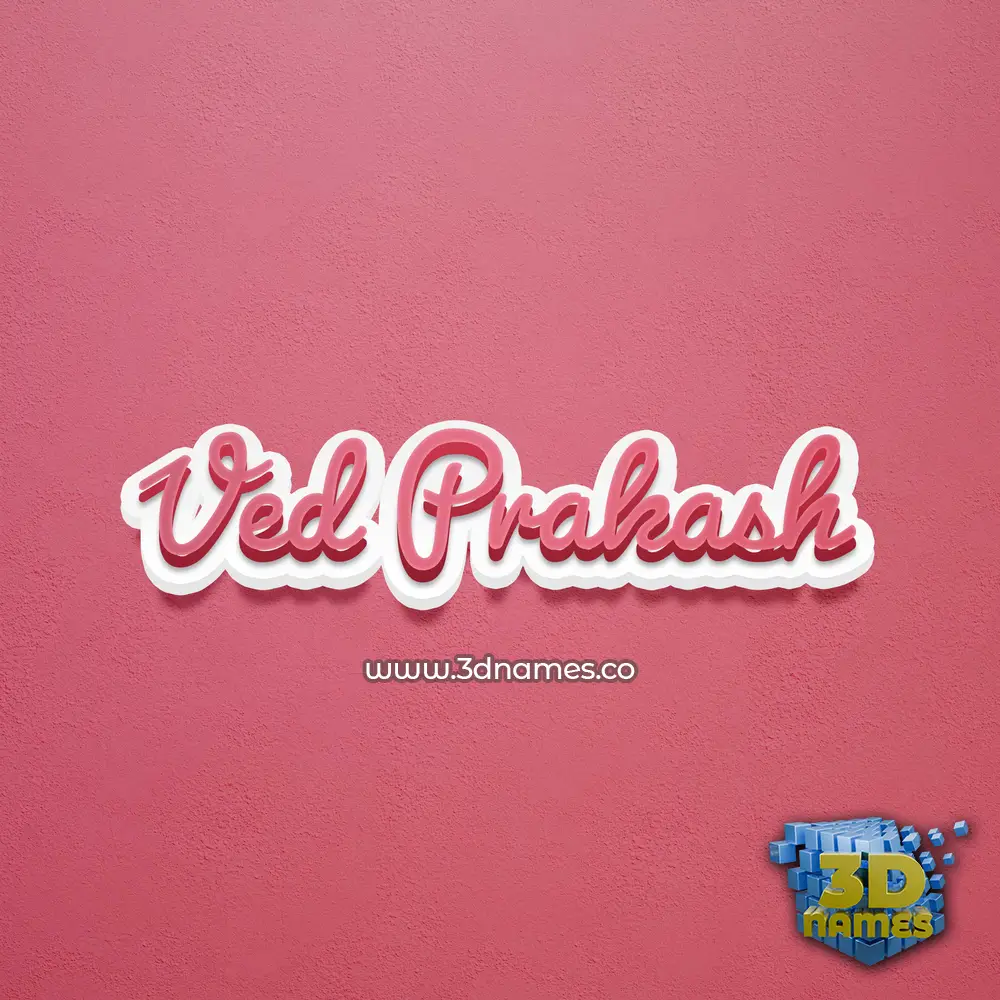 ved prakash in Red Scribble style - 3D name wallpaper