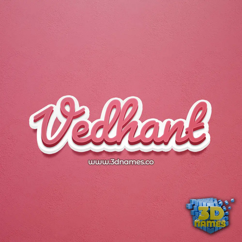 vedhant in Red Scribble style - 3D name wallpaper