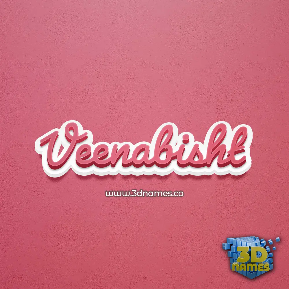 veenabisht in Red Scribble style - 3D name wallpaper