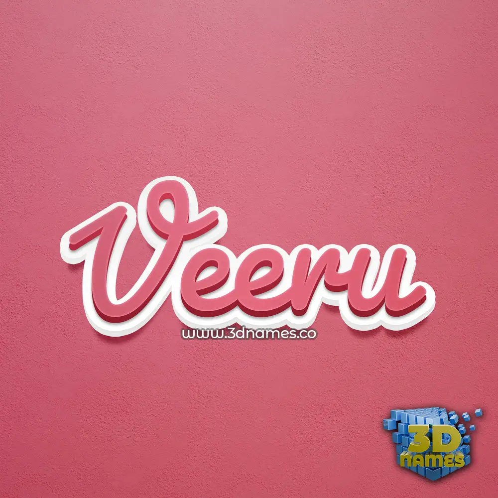veeru in Red Scribble style - 3D name wallpaper