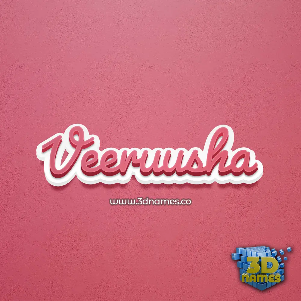 veeruusha in Red Scribble style - 3D name wallpaper